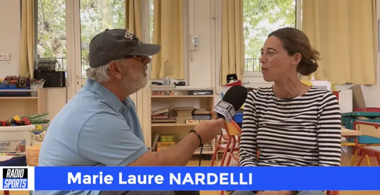 Marie Laure Nardelli au micro Radio Sports