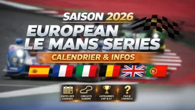 Découvrez le calendrier complet de la saison 2026 de l’European Le Mans Series : dates, circuits en Espagne, France, Italie, Belgique, Royaume-Uni et Portugal.