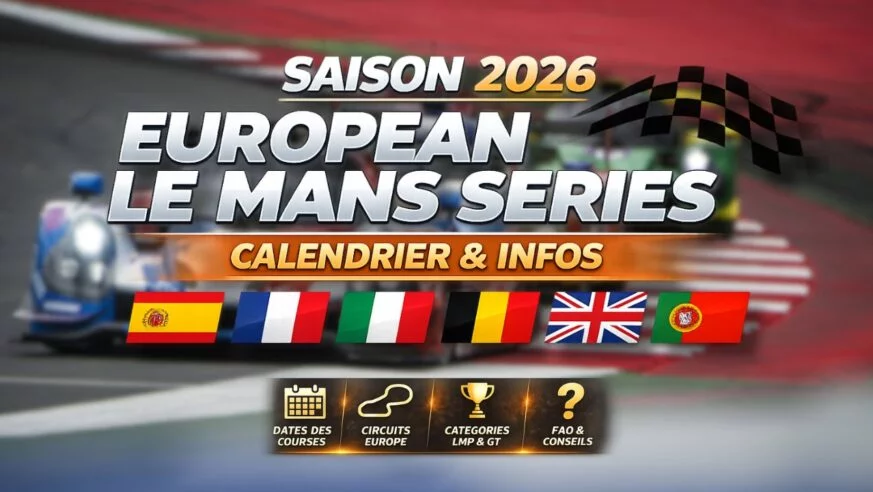 Découvrez le calendrier complet de la saison 2026 de l’European Le Mans Series : dates, circuits en Espagne, France, Italie, Belgique, Royaume-Uni et Portugal.
