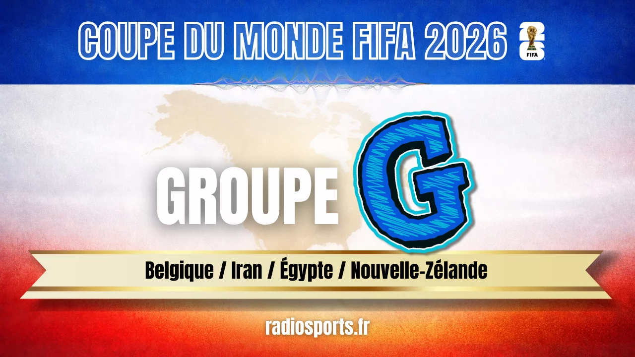 Vignette Groupe G Coupe du Monde FIFA 2026 Belgique, Iran, Egypte et Nouvelle-Zélande