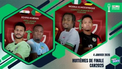 CAN 2025 – Huitièmes de finale : Égypte vs Bénin à Agadir et Nigeria vs Mozambique à Fès, le 5 janvier 2026