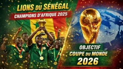 L’équipe du Sénégal, championne d’Afrique 2025, brandit le trophée de la CAN et se projette vers la Coupe du monde 2026