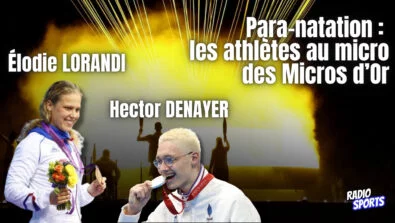 Élodie Lorandi et Hector Denayer, athlètes de para-natation, invités au micro de Radio Sports lors des Micros d’Or à La Plagne
