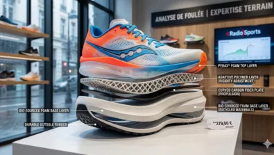 Analyse technique semelle chaussures running 2026 plaque carbone Pebax - Radio Sports