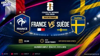 Affiche du match France Suède en 16e de finale de la Coupe du Monde FIFA 2026, programmé le 30 juin à 23h heure française.