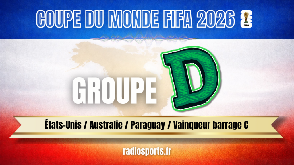 Vignette Groupe D Coupe du Monde FIFA 2026 États-Unis Australie Paraguay barragiste