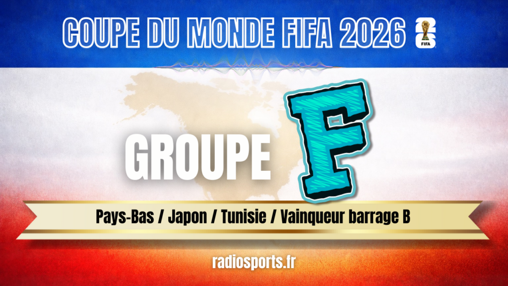 Vignette Groupe F Coupe du Monde FIFA 2026 Pays-Bas Japon Tunisie barragiste