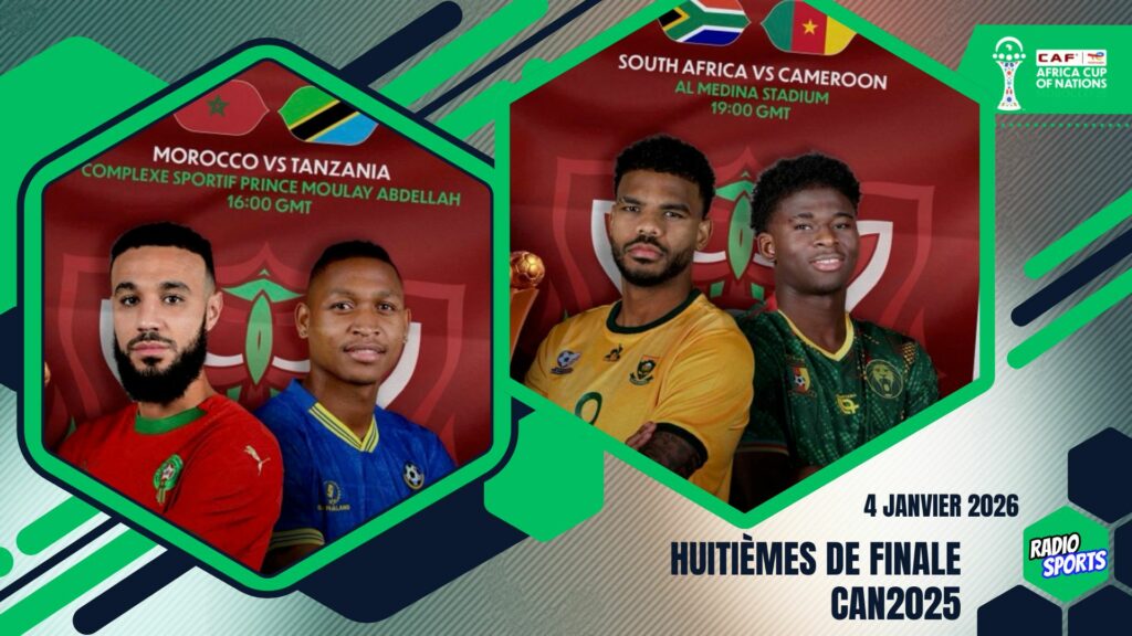 CAN 2025 – Huitièmes de finale : Maroc vs Tanzanie à Rabat et Afrique du Sud vs Cameroun, le 4 janvier 2026