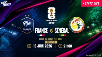 Affiche Radio Sports du suivi stats live du match France-Senegal du 16 juin 2026 en Coupe du Monde